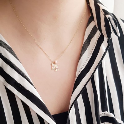 Χρυσό κολιέ πατουσάκια Κ14