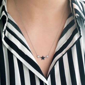 Λευκόχρυσο κολιέ Κ14 με ζιργκόν