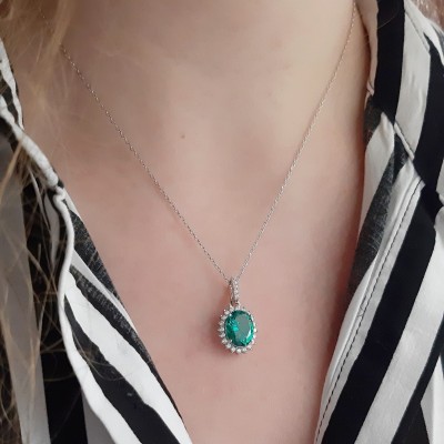 Ασημένιο κολιέ ροζέτα 925