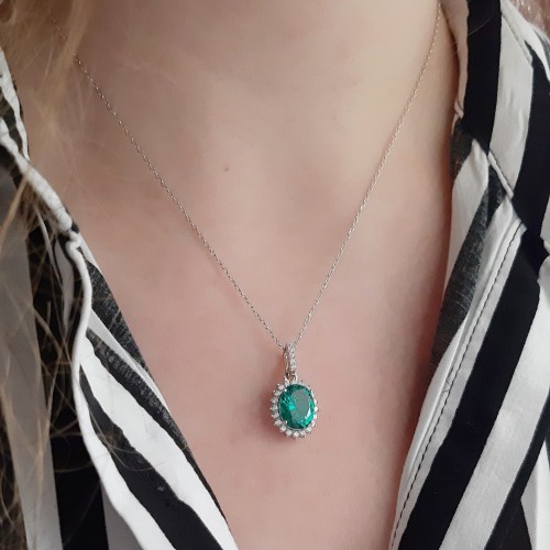 Ασημένιο κολιέ ροζέτα 925