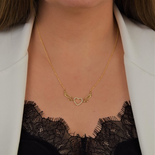 Χρυσό κολιέ Κ14 με ζιργκόν