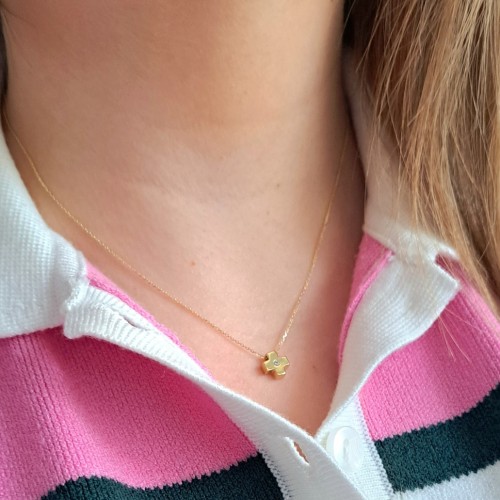 Χρυσό κολιέ Κ14 με σταυρουδάκι