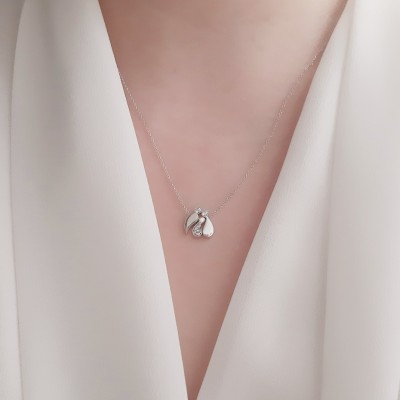 Λευκόχρυσο κολιέ οικογένεια Κ14