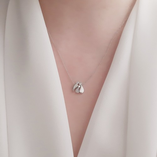 Λευκόχρυσο κολιέ οικογένεια Κ14