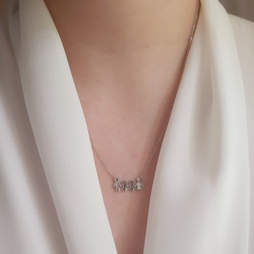 Λευκόχρυσο κολιέ οικογένεια Κ14