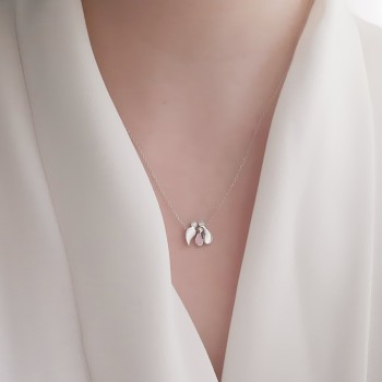 Λευκόχρυσο κολιέ οικογένεια Κ14