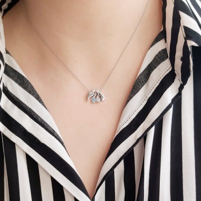 Λευκόχρυσο κολιέ οικογένεια Κ14