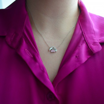 Λευκόχρυσο κολιέ οικογένεια Κ14