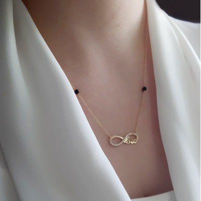 Χρυσό κολιέ love άπειρο Κ14