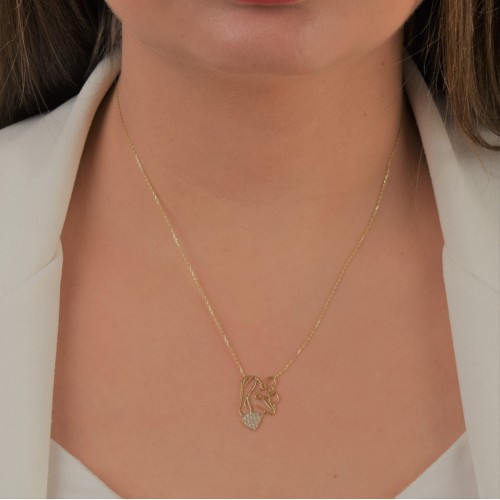 Χρυσό κολιέ μαμά και μωρό Κ14 