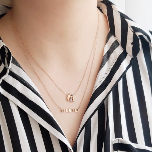 Κολιέ οικογένεια από ροζ χρυσό Κ14