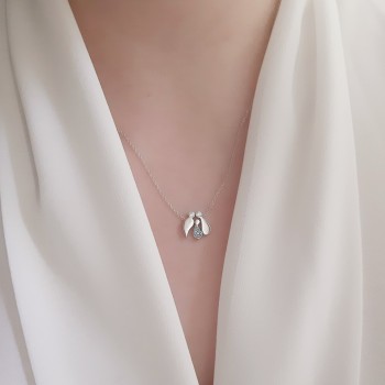 Λευκόχρυσο κολιέ οικογένεια Κ14