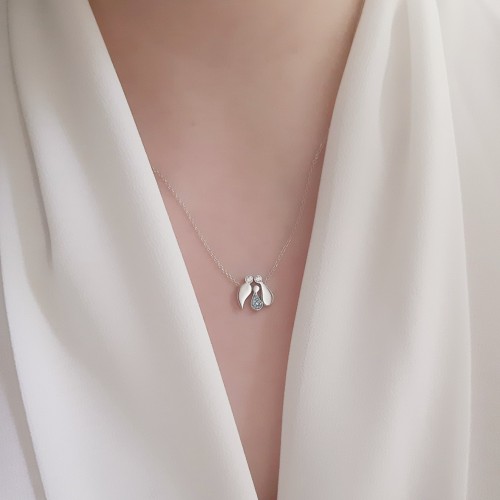 Λευκόχρυσο κολιέ οικογένεια Κ14