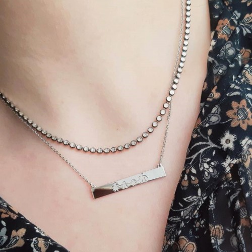 Ασημένιο κολιέ αλυσίδα 925 με μαύρο επιπλατίνωμα