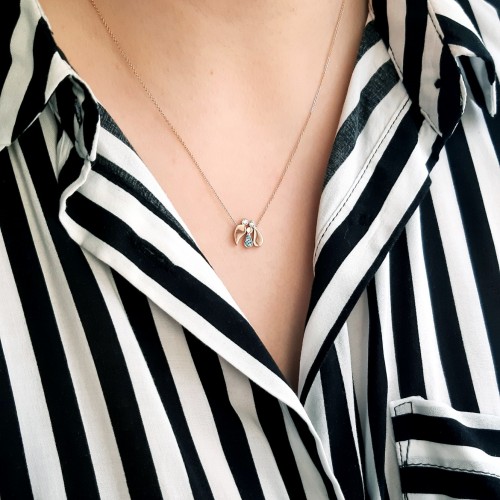 Κολιέ οικογένεια από ροζ χρυσό Κ14