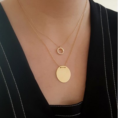 Χρυσό κολιέ κύκλος Κ14