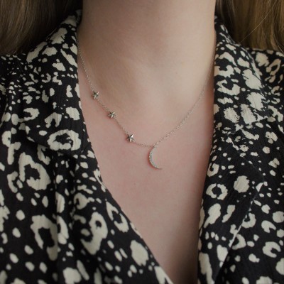 Ασημένιο κολιέ φεγγάρι 925