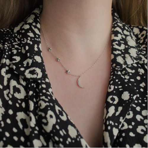 Ασημένιο κολιέ φεγγάρι 925