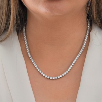 Ασημένιο κολιέ ριβιέρα 925 με ζιργκόν