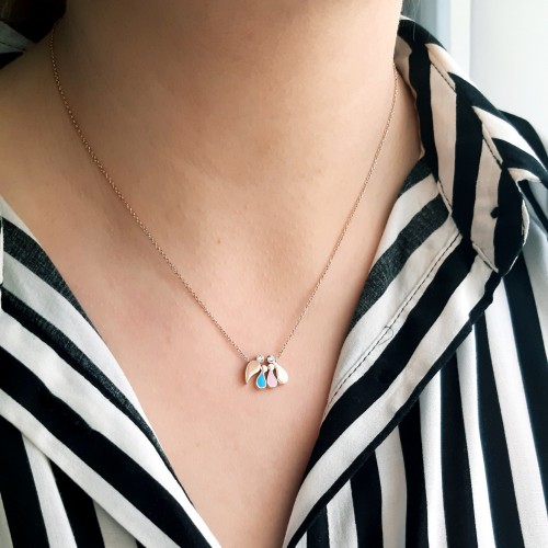 Κολιέ οικογένεια από ροζ χρυσό Κ14