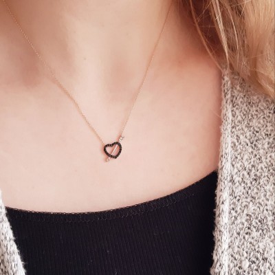 Κολιέ καρδιά από ροζ χρυσό Κ14