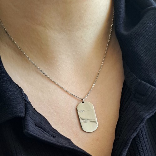 Ασημένιο παιδικό κολιέ ταυτότητα 925