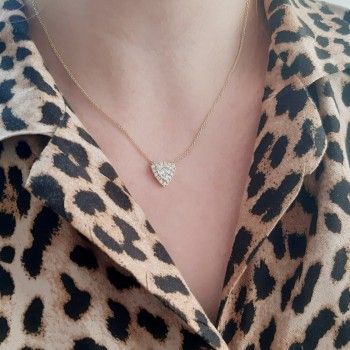 Χρυσό κολιέ τρίγωνο Κ14 με ζιργκόν