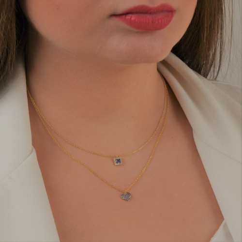 Χρυσό κολιέ καρδιά Κ14 με ζιργκόν