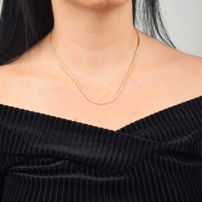 Χρυσό νυφικό κολιέ ριβιέρα Κ14 με ζιργκόν