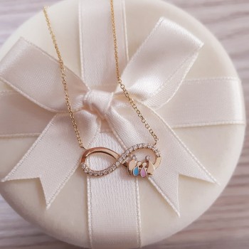 Χρυσό κολιέ άπειρο οικογένεια Κ14