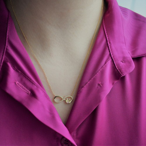 Χρυσό κολιέ άπειρο οικογένεια Κ14