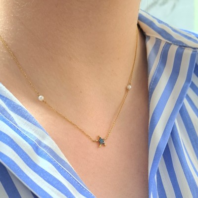 Χρυσό κολιέ αστερίας Κ14