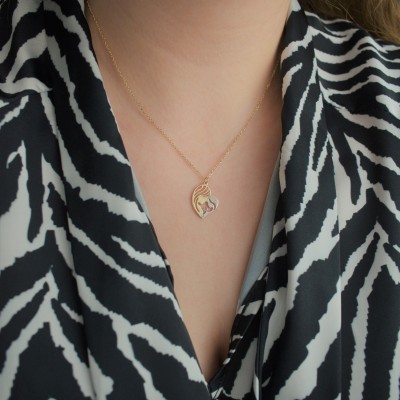 Χρυσό κολιέ μαμά και κόρη Κ9 