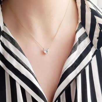 Χρυσό κολιέ καρδιά Κ14 