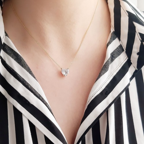 Χρυσό κολιέ καρδιά Κ14 