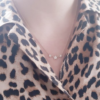 Χρυσό κολιέ Κ14 με ζιργκόν