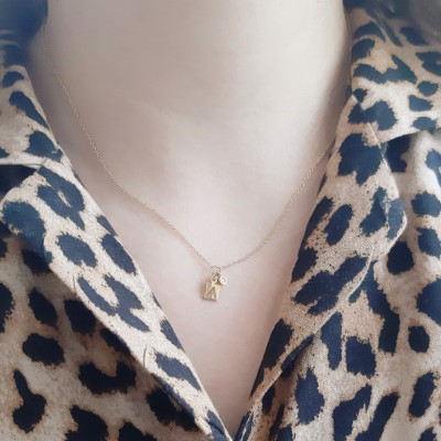 Χρυσό κολιέ μονόγραμμα Κ14