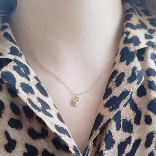 Χρυσό κολιέ μονόγραμμα Κ14