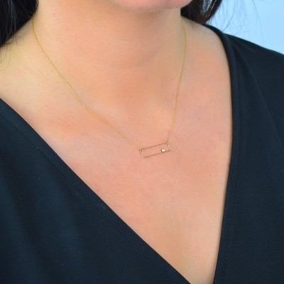 Χρυσό κολιέ Κ9 με ζιργκόν