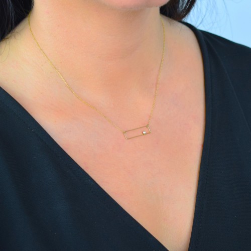 Χρυσό κολιέ Κ9 με ζιργκόν