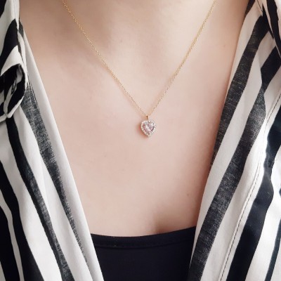 Χρυσό κολιέ καρδιά Κ14