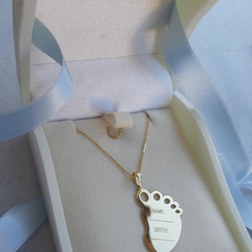 Χρυσό παιδικό μενταγιόν ταυτότητα Κ9 με αλυσίδα