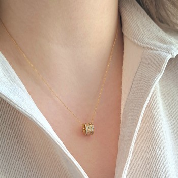 Χρυσό μενταγιόν  Κ14 με αλυσίδα