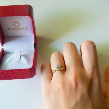 Χρυσό μονόπετρο Κ9