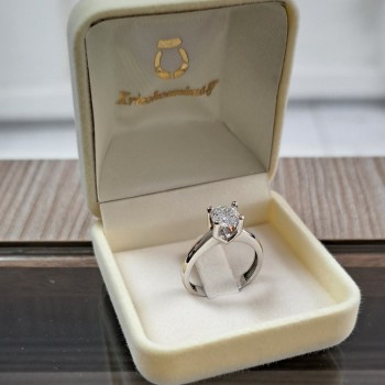 Λευκόχρυσο δαχτυλίδι μονόπετρο Κ9