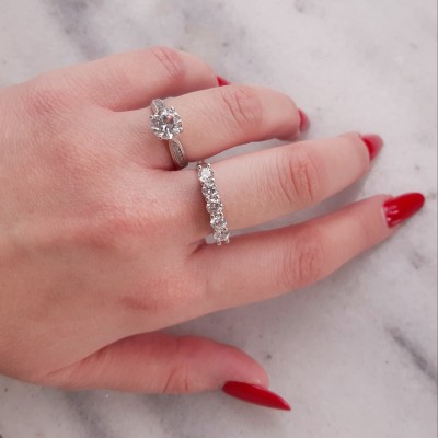 Ασημένιο σειρέ δαχτυλίδι 925 με Swarovski ζιργκόν