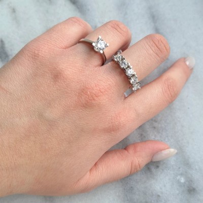 Ασημένιο σειρέ δαχτυλίδι 925 με Swarovski ζιργκόν