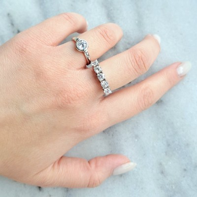 Ασημένιο σειρέ δαχτυλίδι 925 με Swarovski ζιργκόν