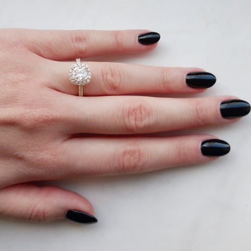 Cushion χρυσό σετ κοσμημάτων γάμου αρραβώνα Κ14