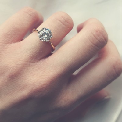 Χρυσό μονόπετρο δαχτυλίδι Κ14 με ζιργκόν